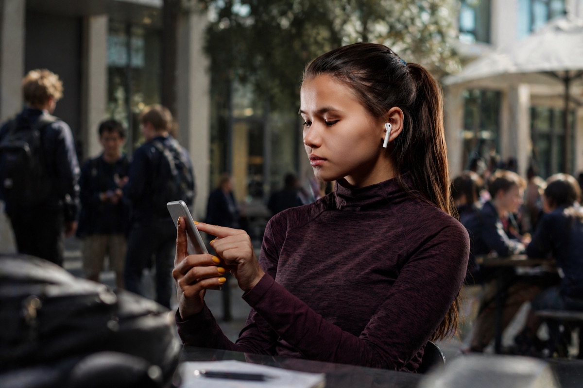 A teen using Flubb in a private, calm space