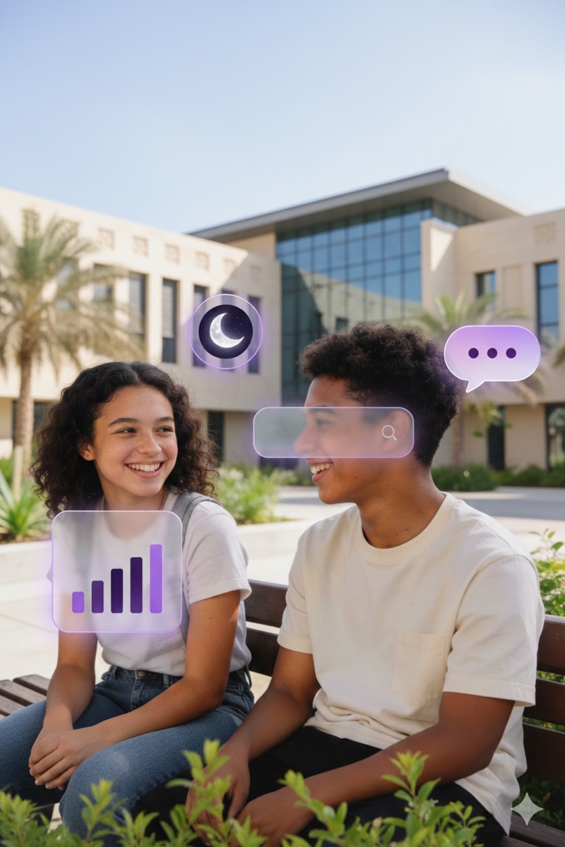 Teens talking and engaging with Flubb